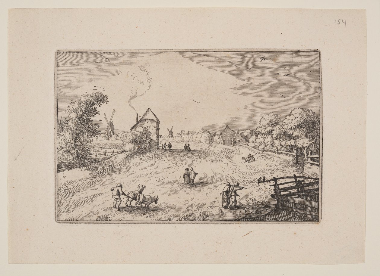 Vejen mod Leiden, fra udsigter i omegnen af Haarlem (Plaisante Plaetsen) af Claes Jansz. Visscher