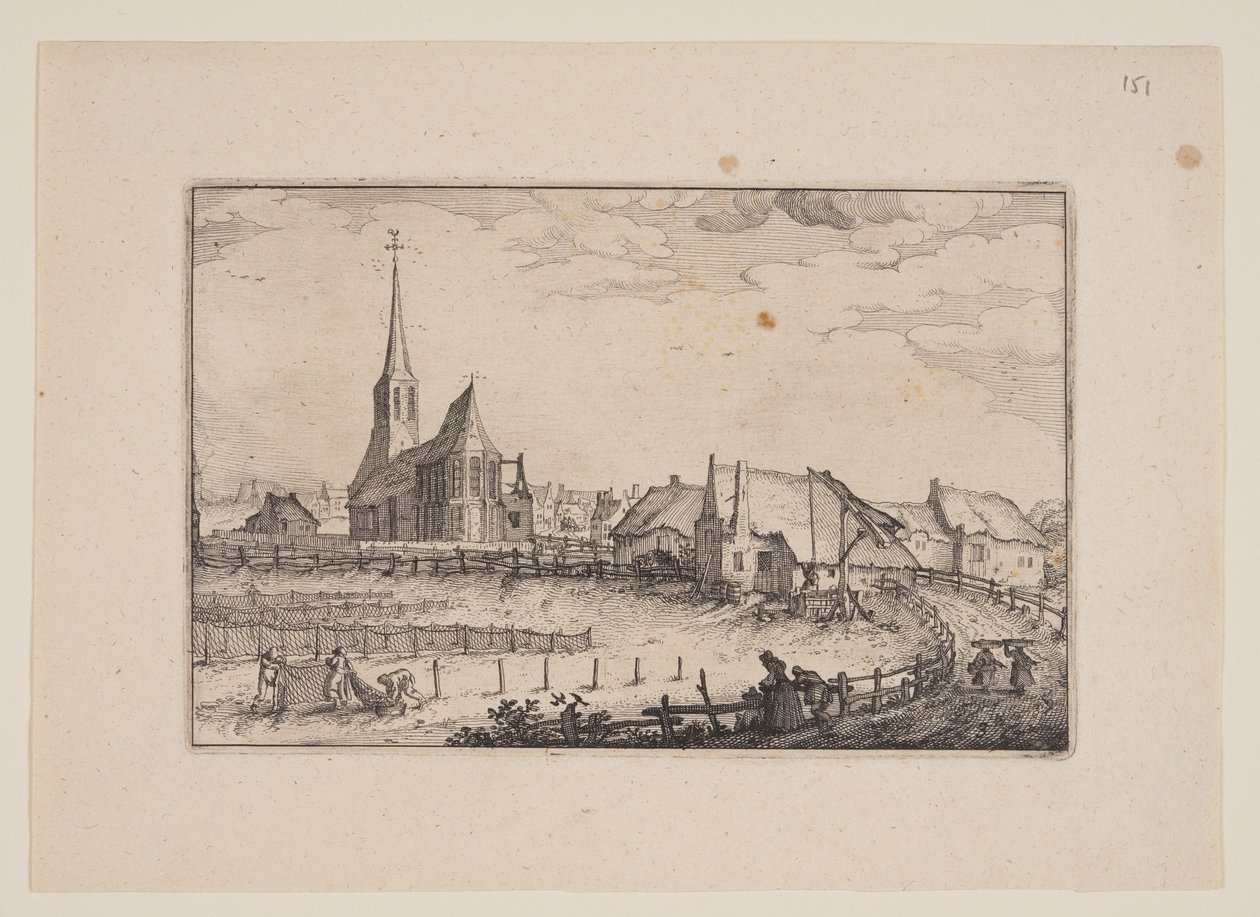 Landsbyen Zandvoort, fra udsigter i Haarlems omgivelser (Plaisante Plaetsen) af Claes Jansz. Visscher