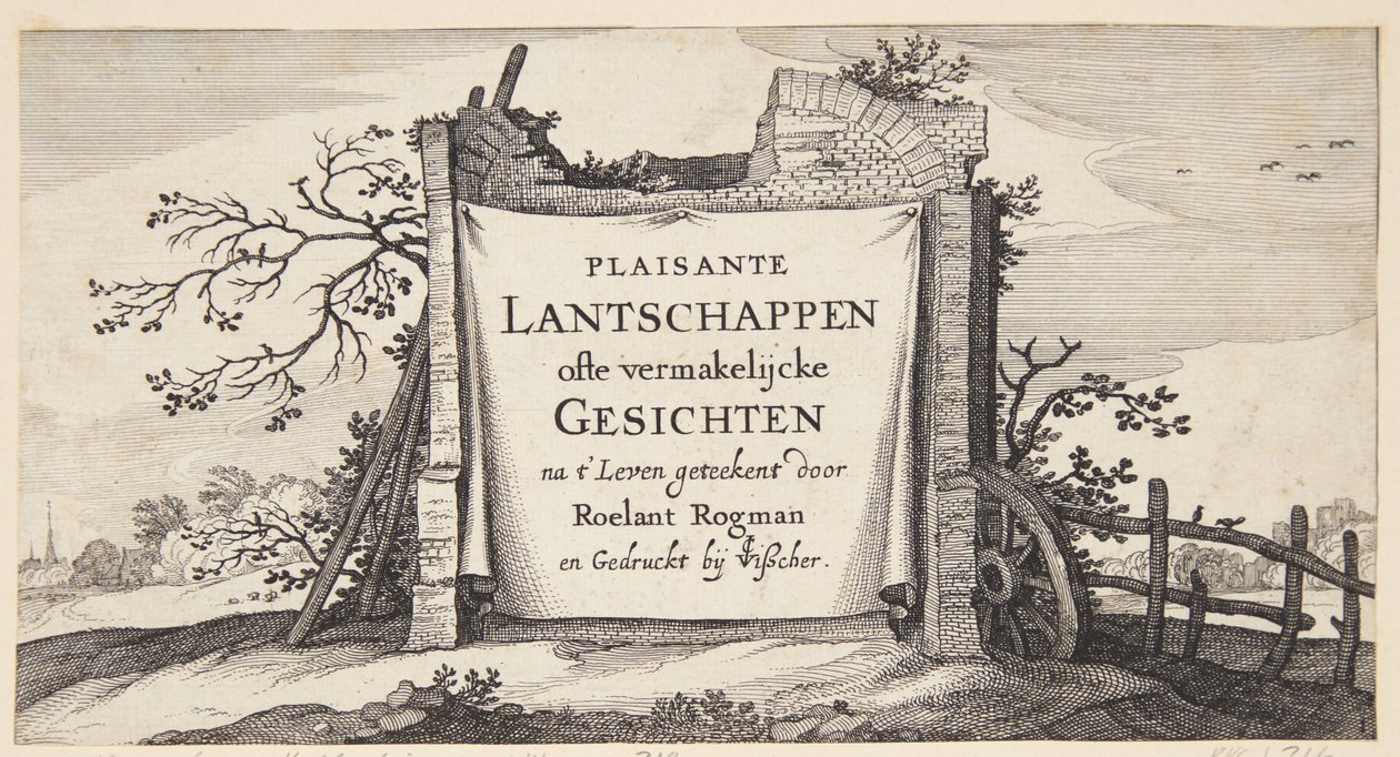 Titelblad til "Landskaber med landsbyer nær Amsterdam" af Claes Jansz. Visscher