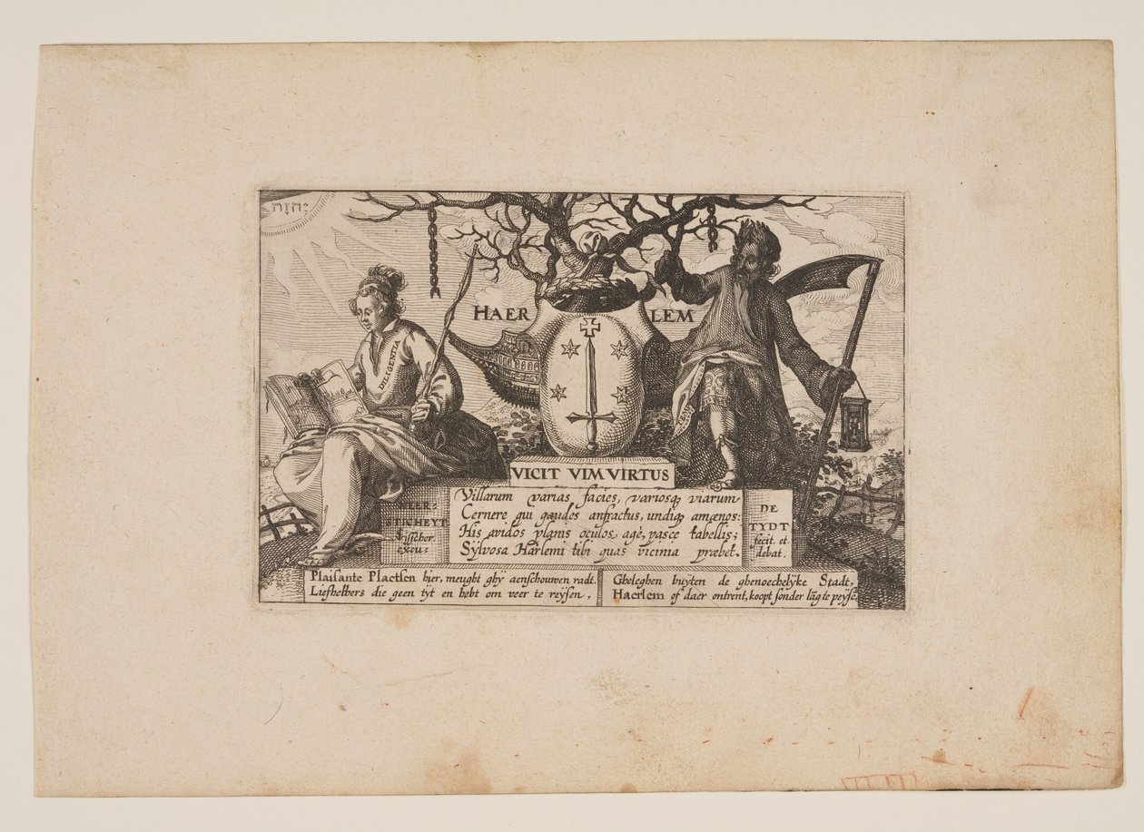 Titelplade, fra Udsigter i Haarlems omgivelser (Plaisante Plaetsen) af Claes Jansz. Visscher