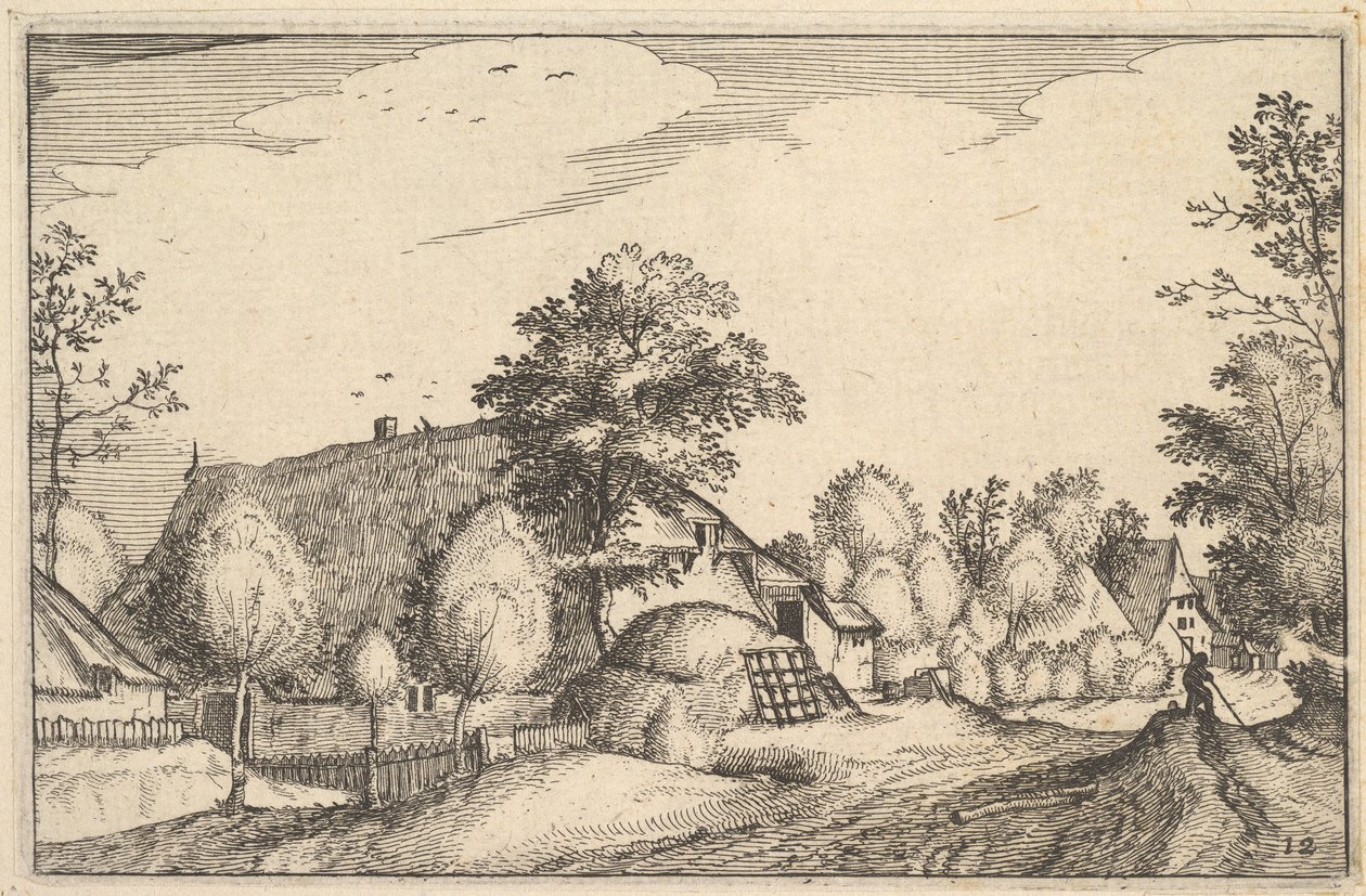 Landsbyvej, plade 12 fra 1610 af Claes Jansz Visscher