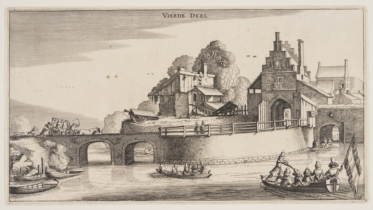 Indgang til en by, fra Landskaber (Playsante Lantschappen) af Claes Jansz. Visscher II