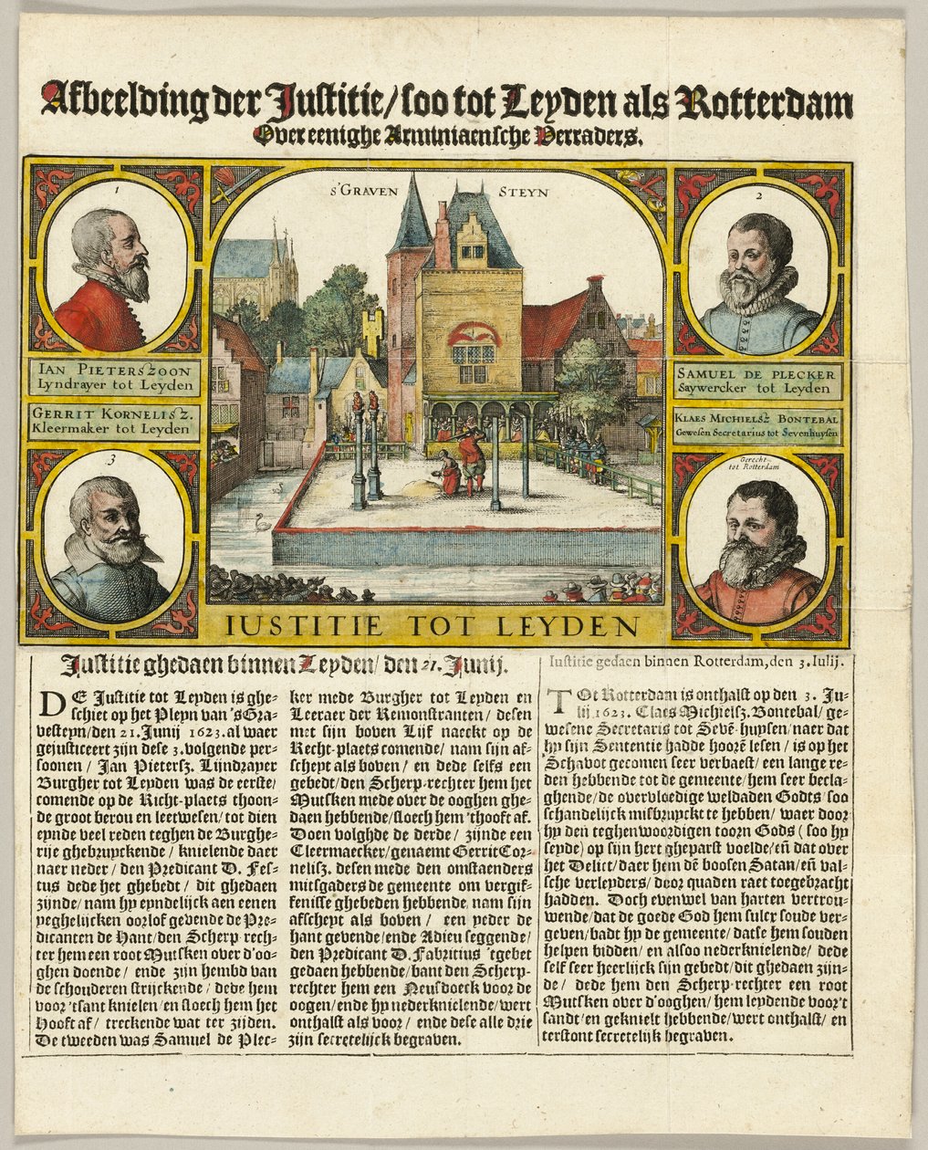 Henrettelse af arminianere i Leiden af Claes Jansz. Visscher II