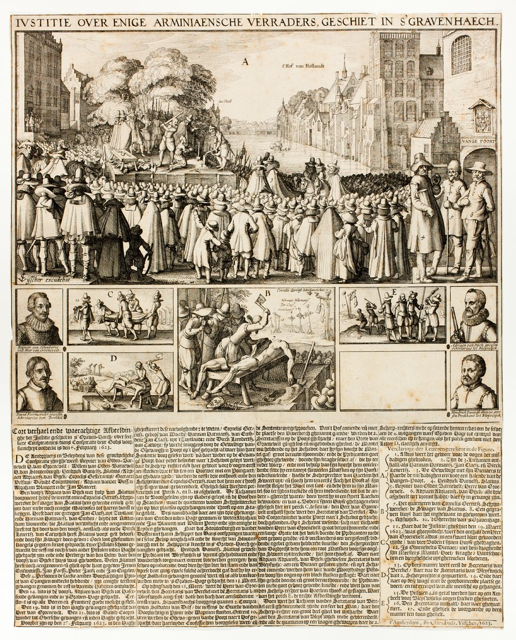 Henrettelse af arminianere i Haag af Claes Jansz. Visscher II