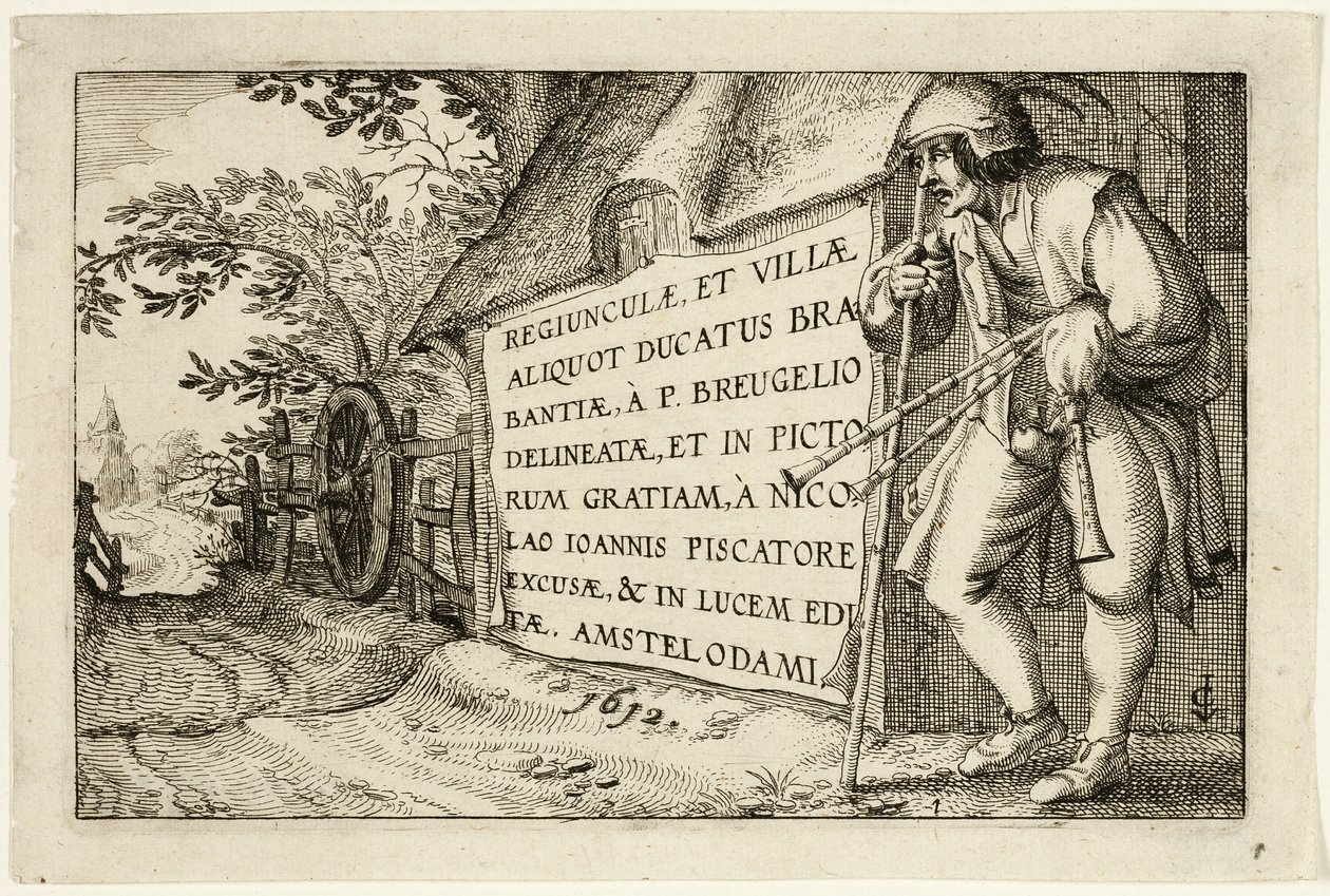 Titelblad, efter billeder af gårde, landhuse og rustikke landsbyer (Praediorum villarum et rusticarum casularum icones) af Claes Jansz. Visscher II