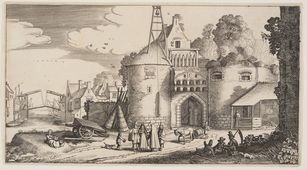 Byport, fra Landskaber (Playsante Lantschappen) af Claes Jansz. Visscher II