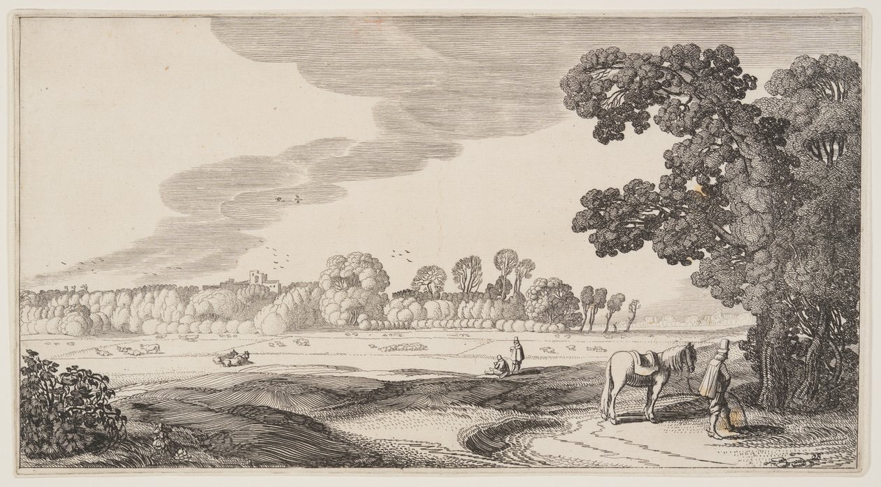 Udsigt over græsgange, fra Landskaber (Playsante Lantschappen) af Claes Jansz. Visscher II
