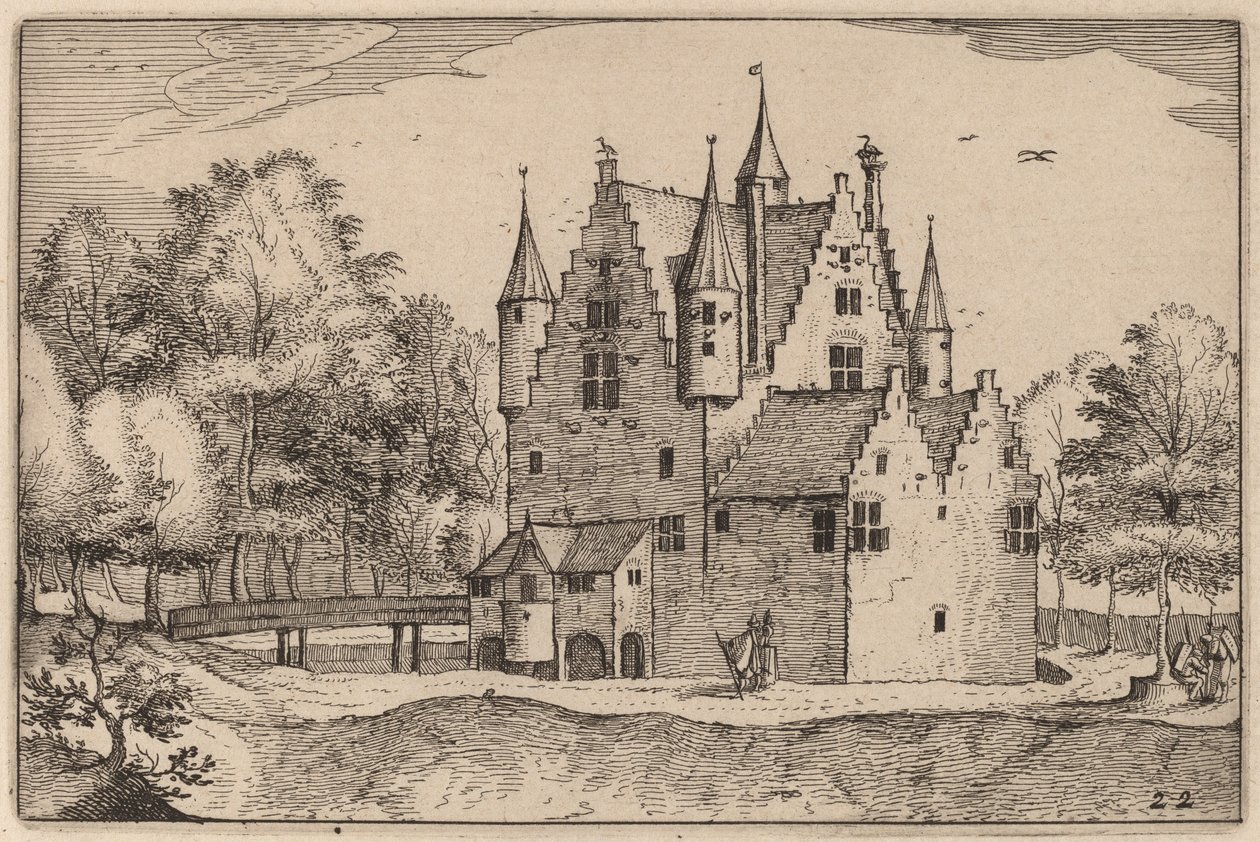 Et slot af Claes Jansz Visscher after Johannes van Doetechum, the Elder after Lucas