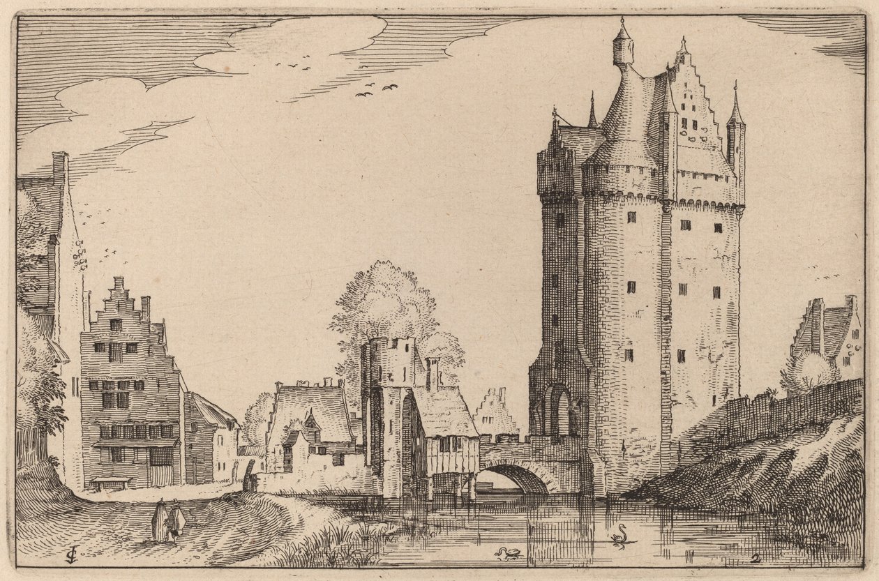 Byport af Claes Jansz Visscher after Johannes van Doetechum, the Elder after Lucas