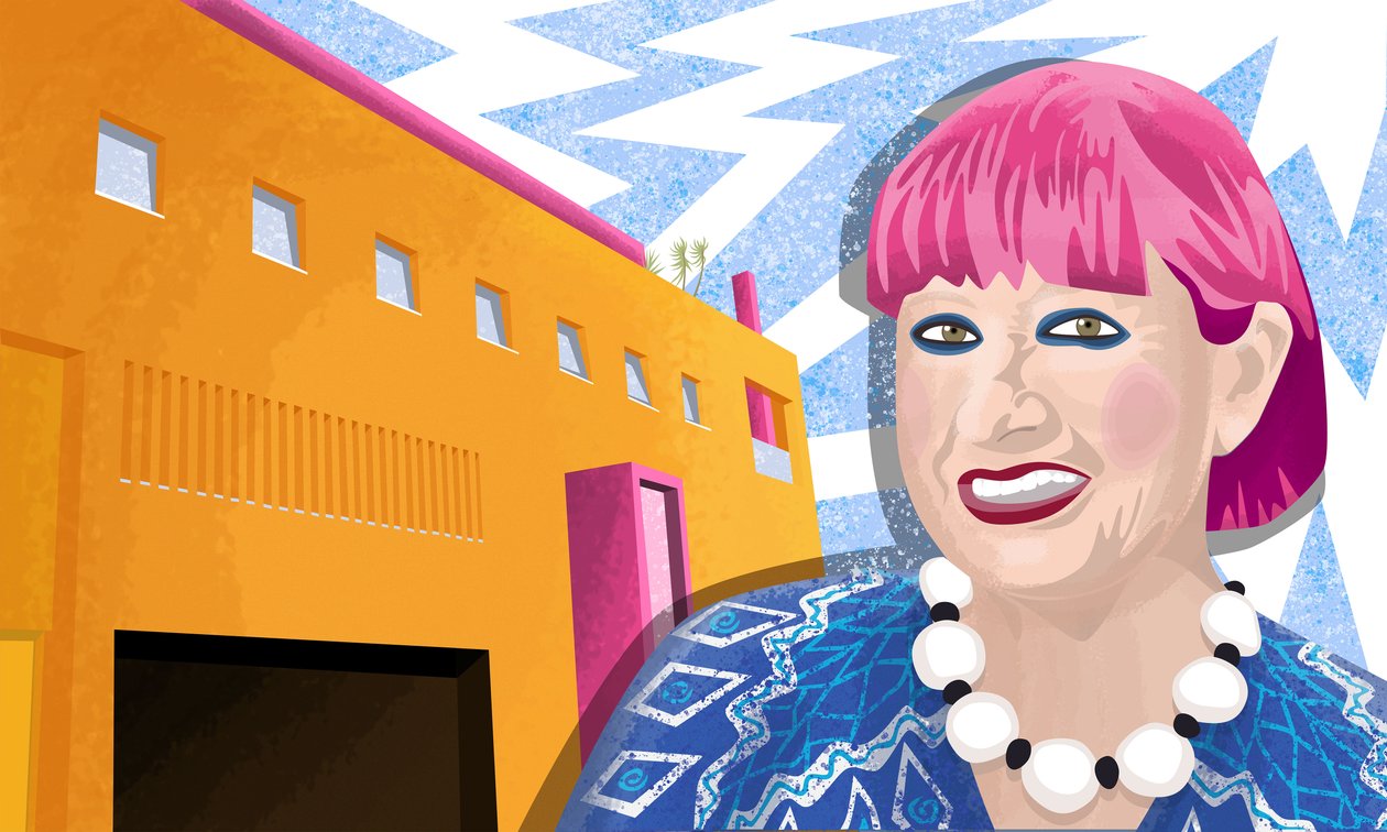 Dame Zandra Rhodes og Fashion & Textiles Museum i Bermondsey, London. af Claire Huntley