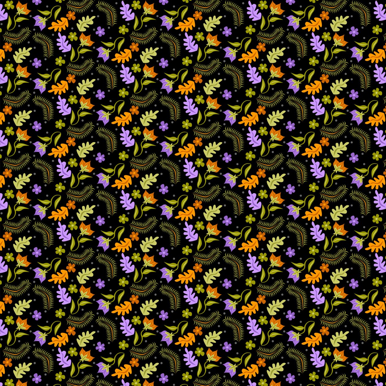 Night Leaves mønster af Claire Huntley