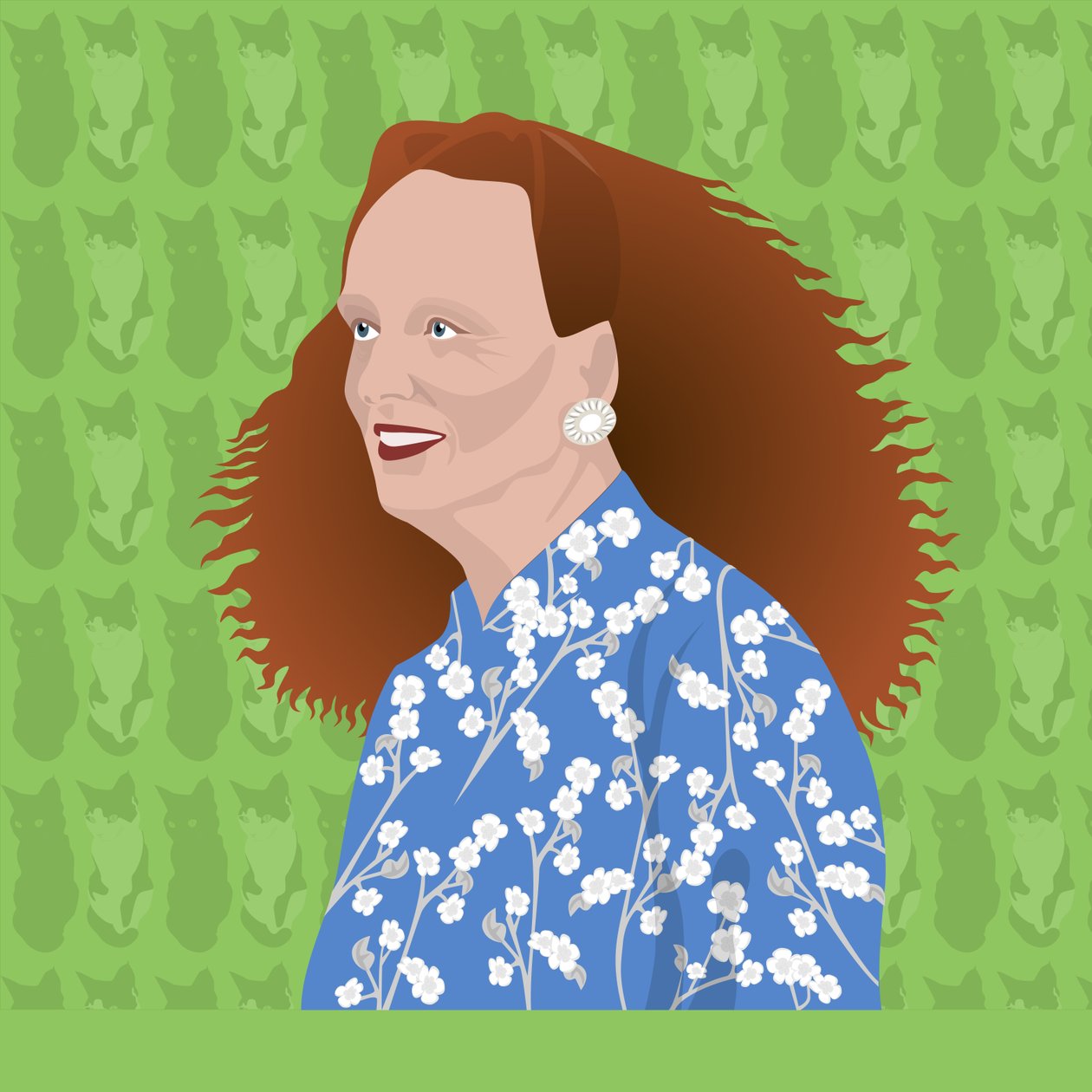 Portræt af Grace Coddington, kreativ direktør for US Vogue af Claire Huntley