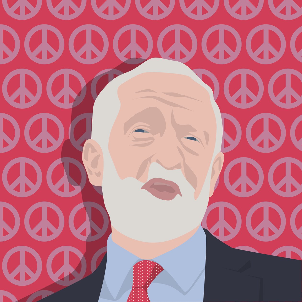 Portræt af Jeremy Corbyn af Claire Huntley