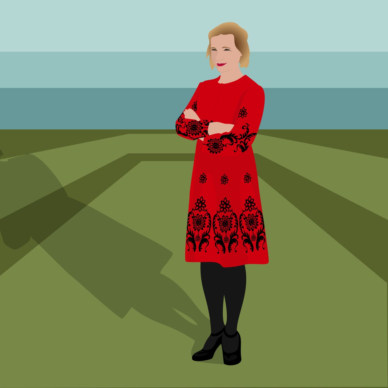 Portræt af Lucy Worsley, engelsk historiker, forfatter, fælles chefkurator ved historiske kongelige paladser og tv-vært af Claire Huntley