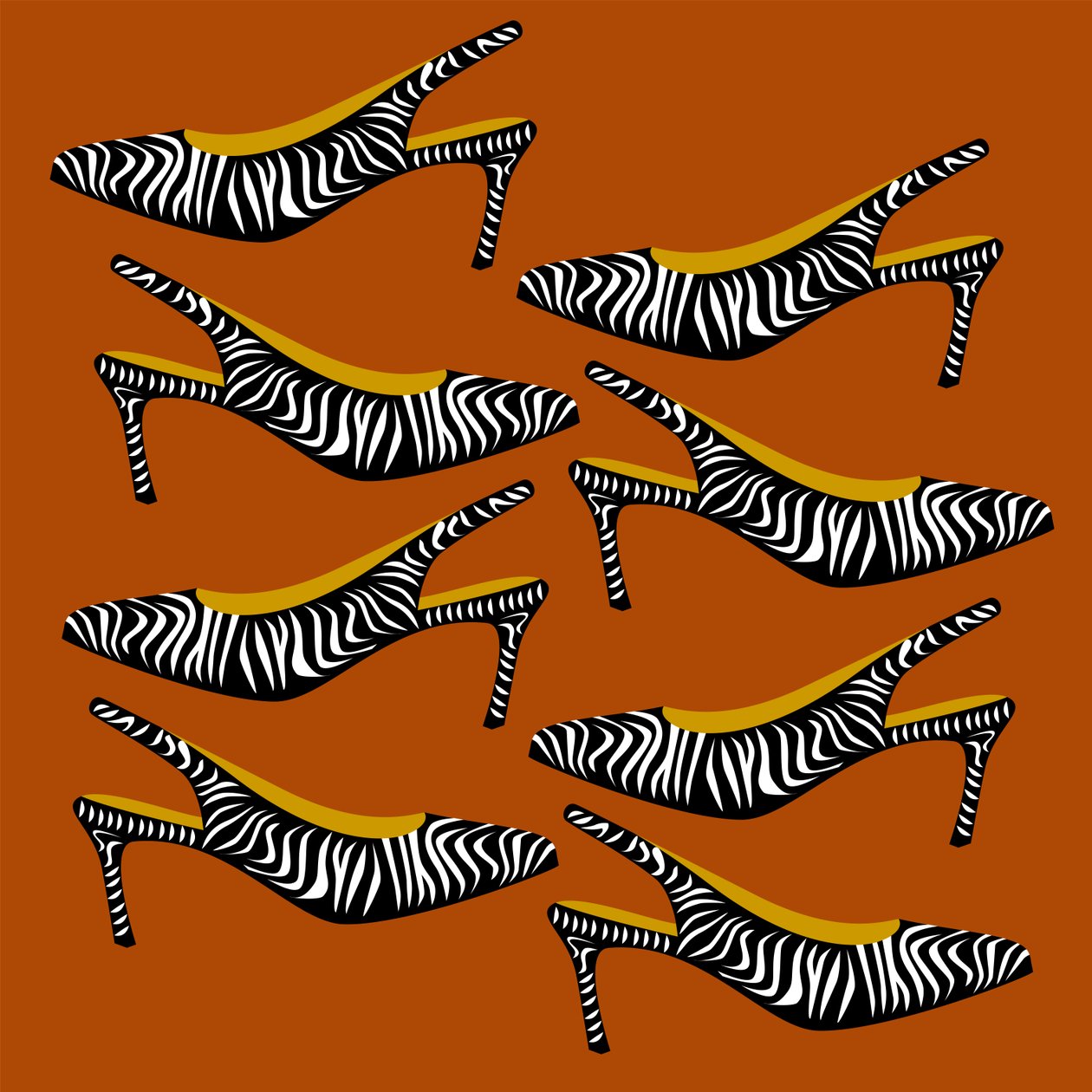 Zebra Slingbacks af Claire Huntley