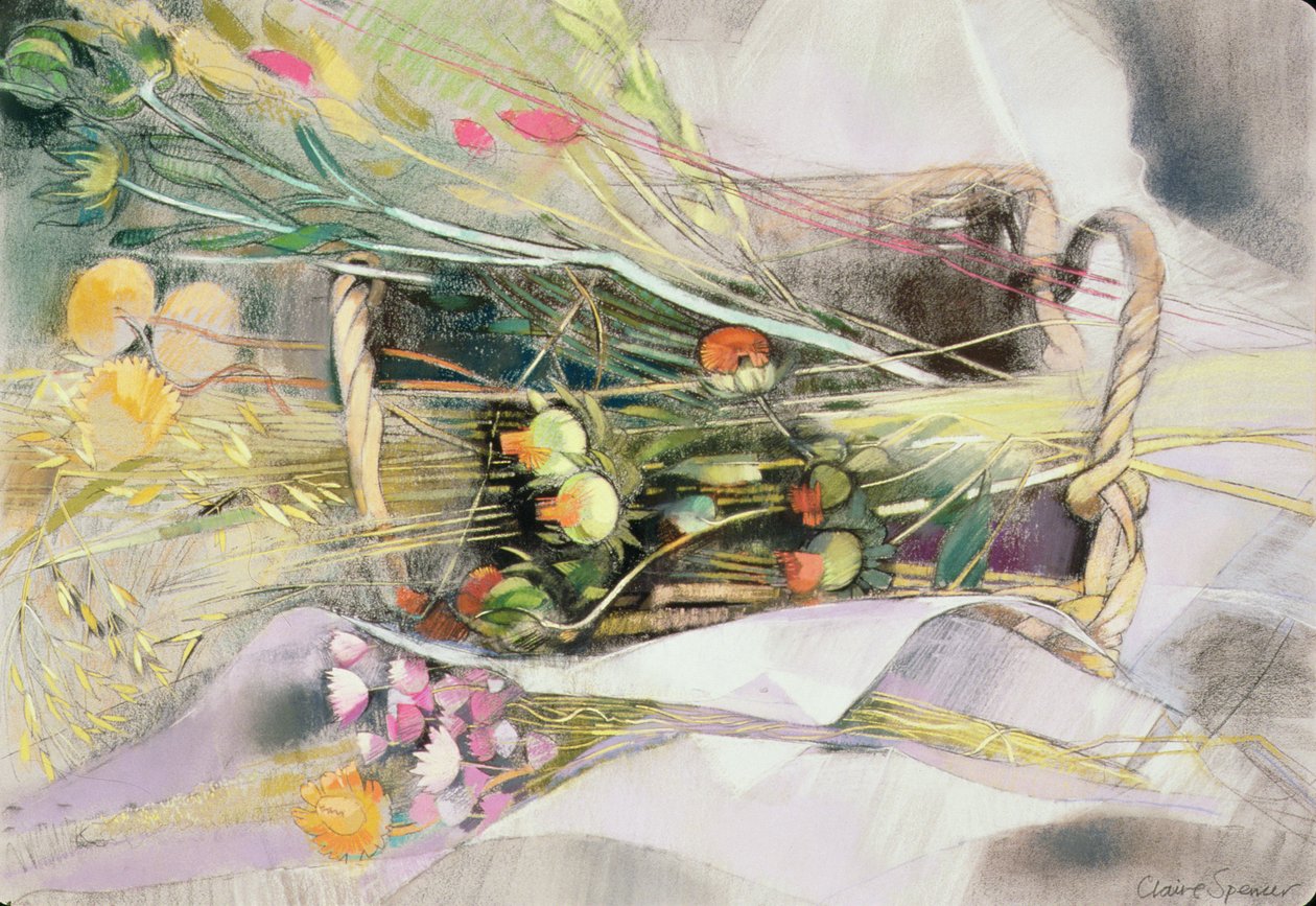 Kurv med tørrede blomster ( af Claire Spencer