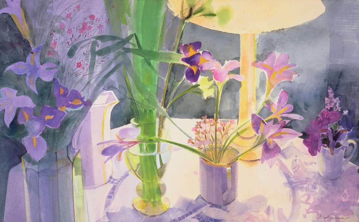Winter Iris (wc på papir) af Claire Spencer