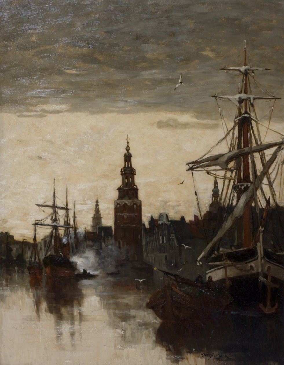 Gamle Vagttårn, Amsterdam af Clara Montalba