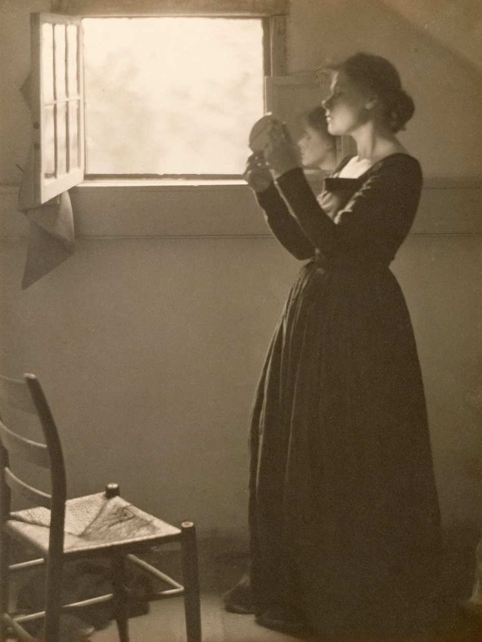 Pige med et spejl, 1898 (platintryk) af Clarence Henry White