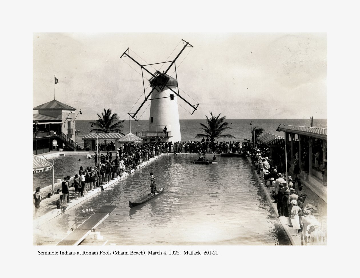 Seminole-indianere ved Roman Pools, Miami Beach, 4. marts 1922 af Claude C. Matlack