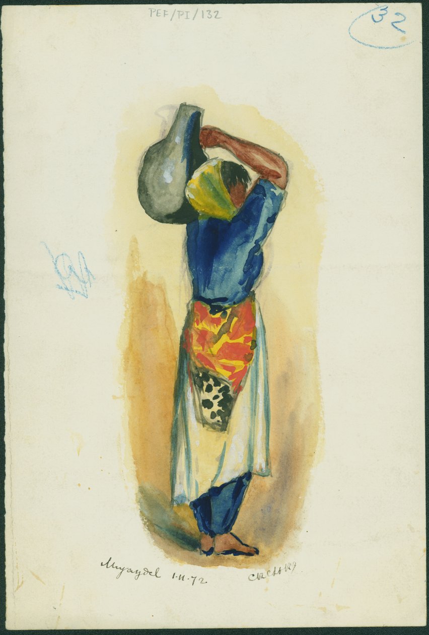 Mujaydel, 1872 (wc og blyant på papir) af Claude Conder