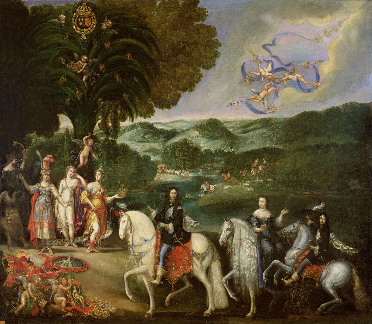 Allegori om Ludvig XIVs (1638-1715) ægteskab i 1631 af Claude Deruet