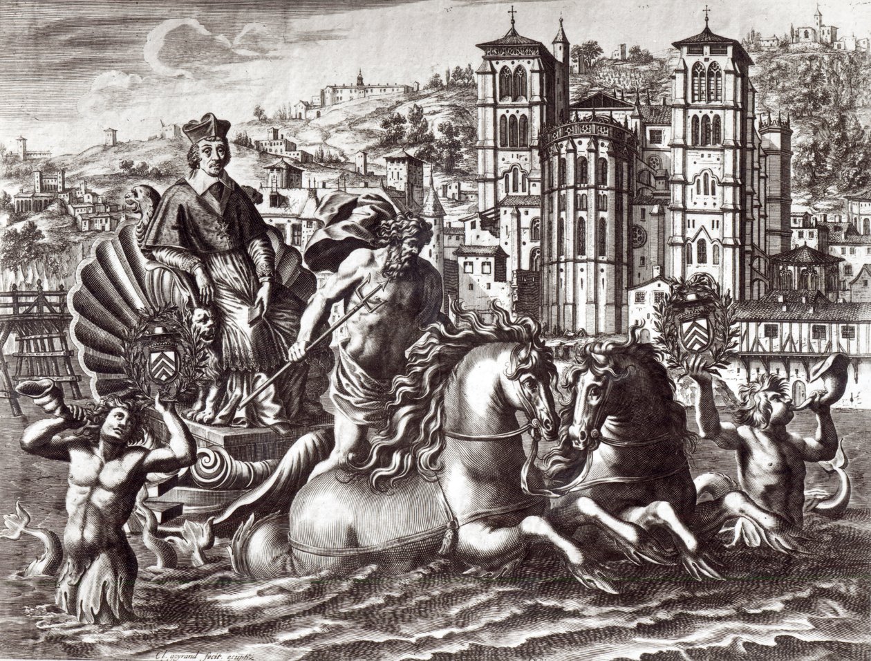 Allegori, der fejrer udnævnelsen af kardinal de Richelieu (1585-1642) til kontoret som Superintendent of Navigation and Trade i oktober 1626 af Claude Goyrand