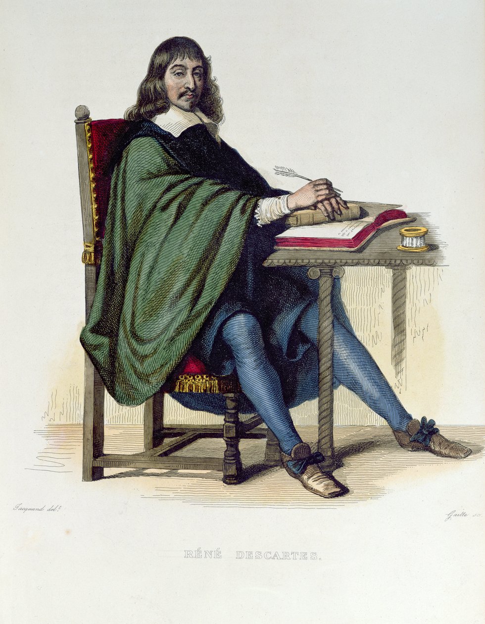 Rene Descartes (1596-1650), illustration fra 