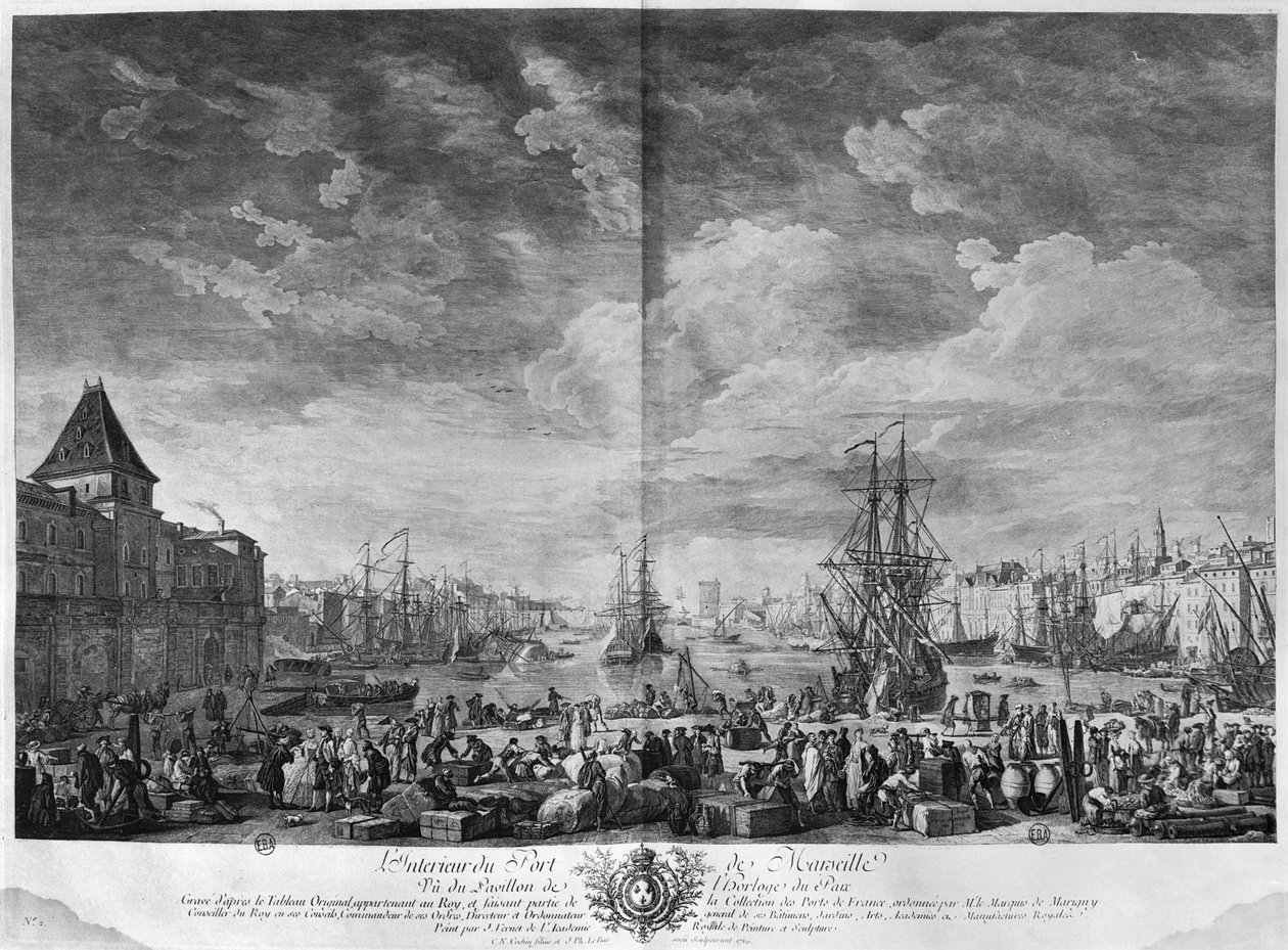 Marseilles indre havn, set fra Pavillonen i Horloge du Parc, serie af 