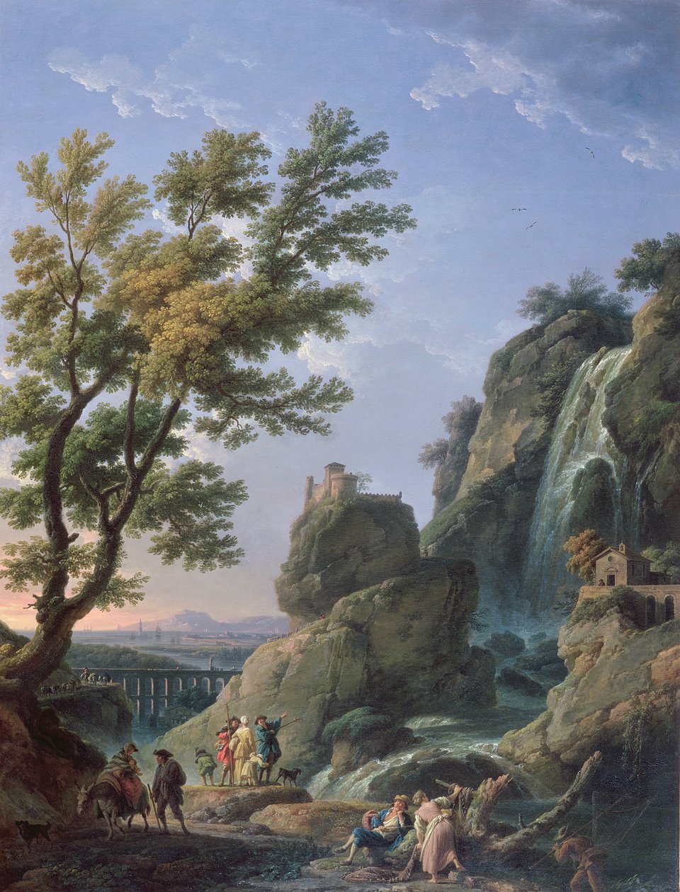 Landskab med vandfald og figurer, 1768 af Claude Joseph Vernet