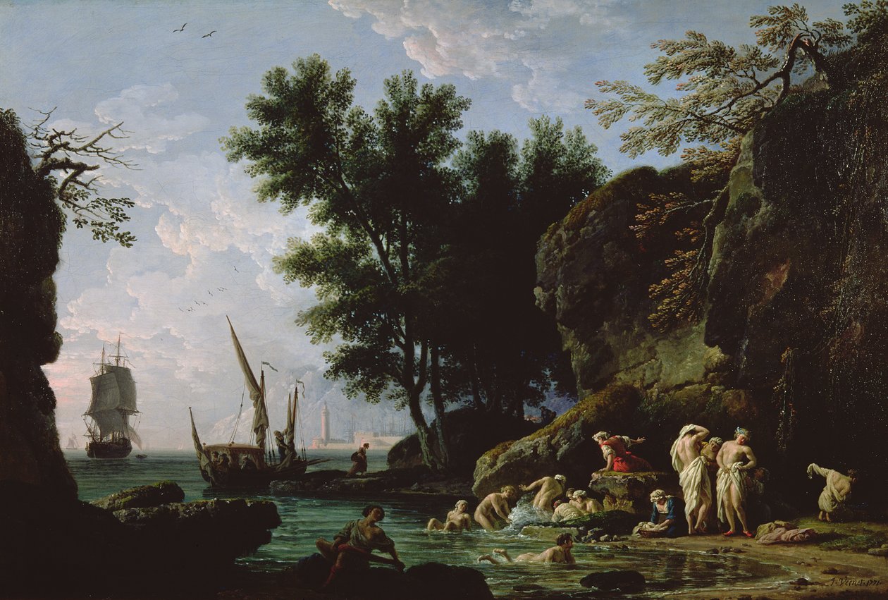 Nymfer bader om morgenen af Claude Joseph Vernet