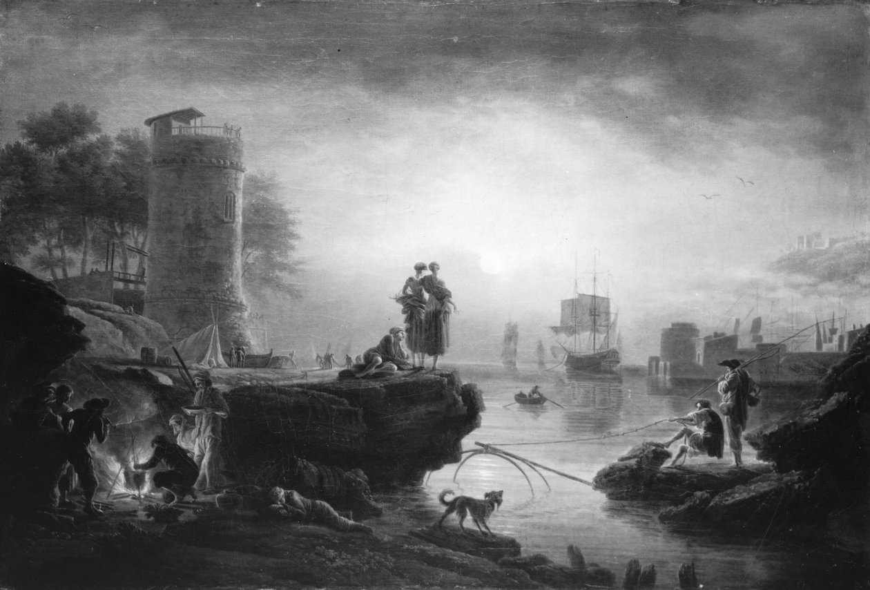 Seaport ved solopgang af Claude Joseph Vernet