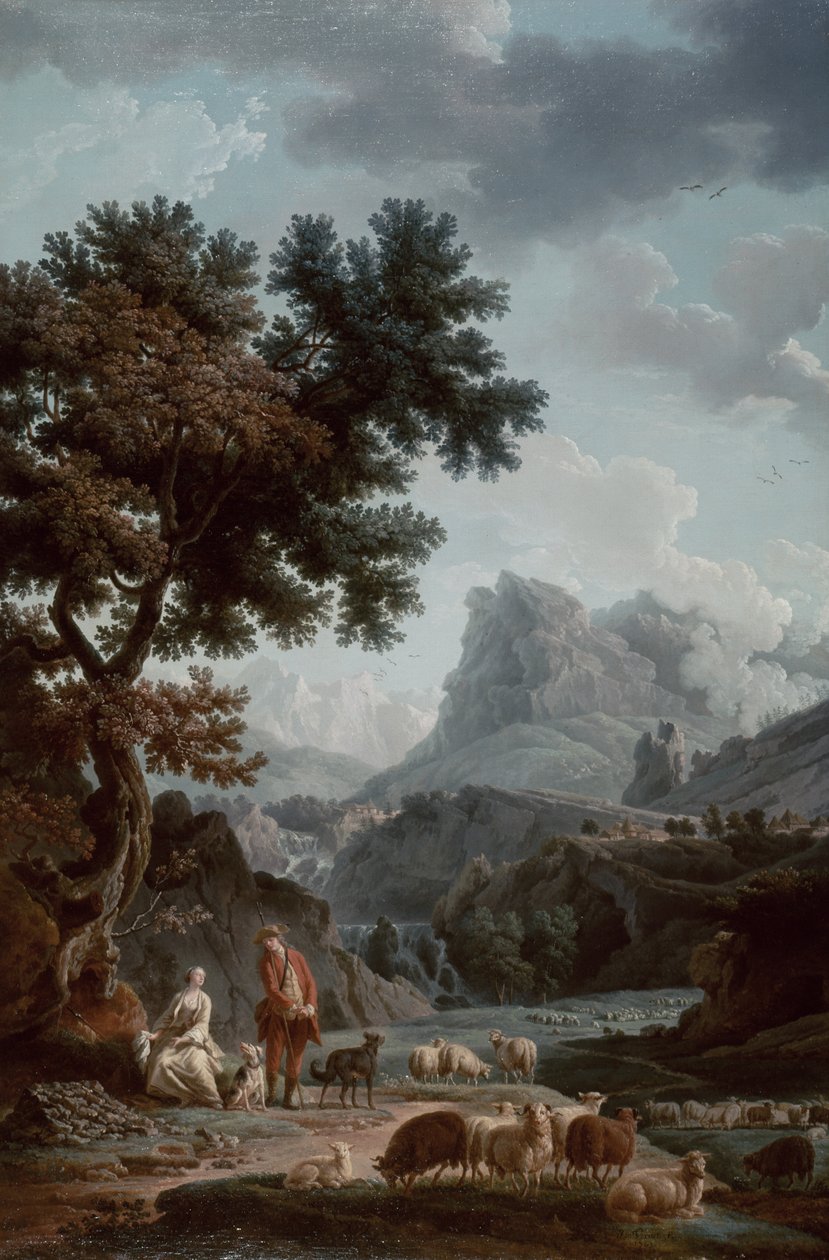 Den alpine hyrdinde af Claude Joseph Vernet