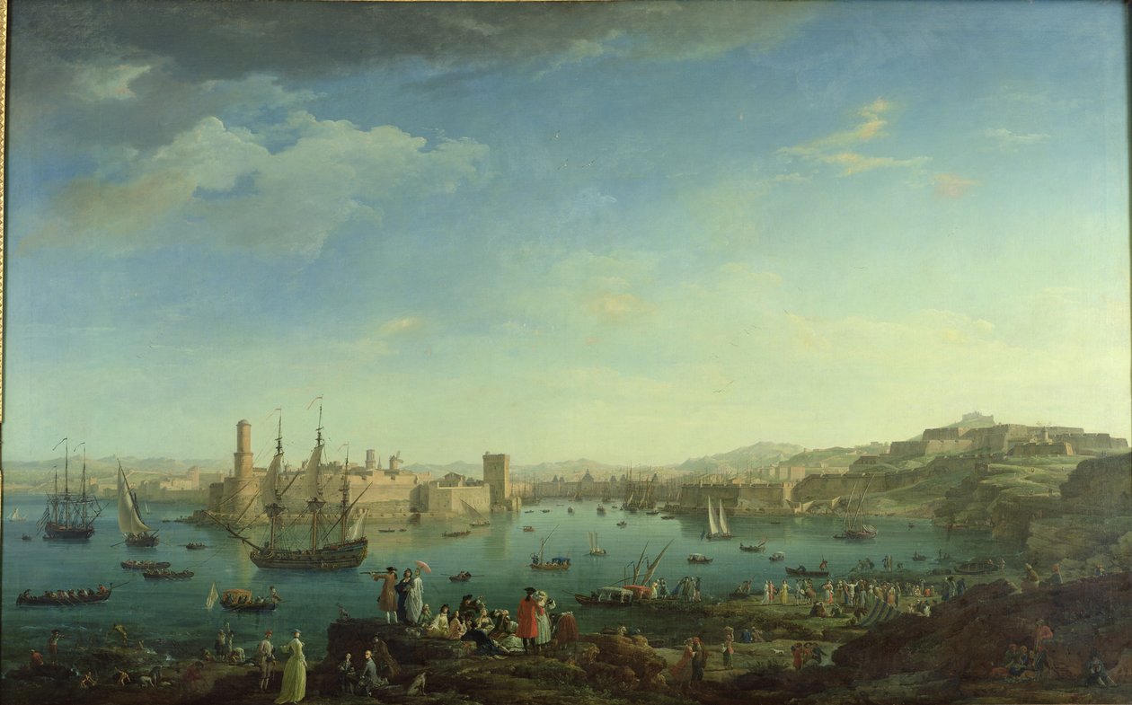 Indgangen til Marseilles havn, 1754 af Claude Joseph Vernet