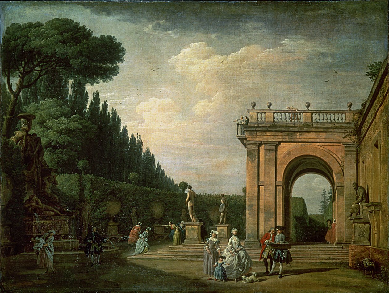 The Gardens of the Villa Ludovisi, Rom, 1749 af Claude Joseph Vernet