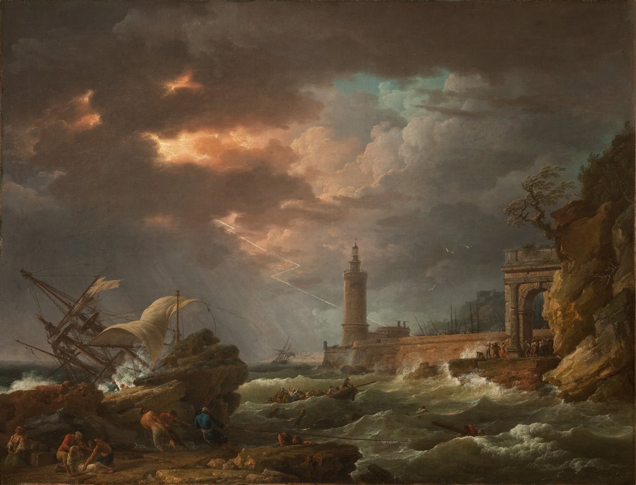 Stormen (storm ud for kysten), 1754 af Claude Joseph Vernet