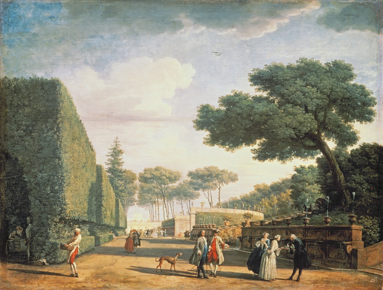 Udsigt i parken Villa Pamphili, 1749 af Claude Joseph Vernet