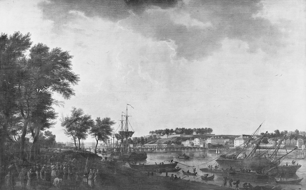 Udsigt over Bayonne set fra Boulders avenue nær Mousseroles port, 1761 af Claude Joseph Vernet