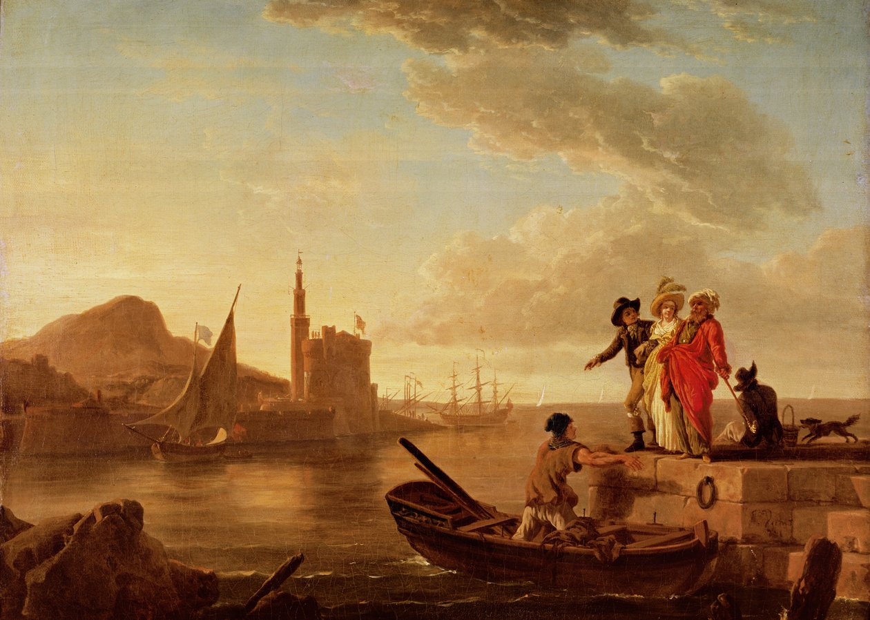 Udsigt over en havn af Claude Joseph Vernet