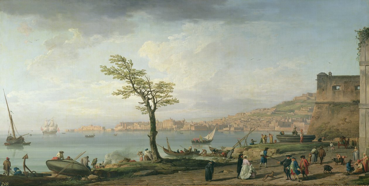 Udsigt over Napoli-bugten, 1748 af Claude Joseph Vernet