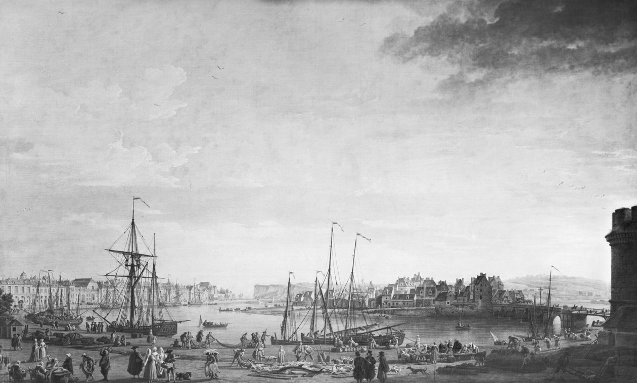 Udsigt over havnen i Dieppe, 1765 af Claude Joseph Vernet