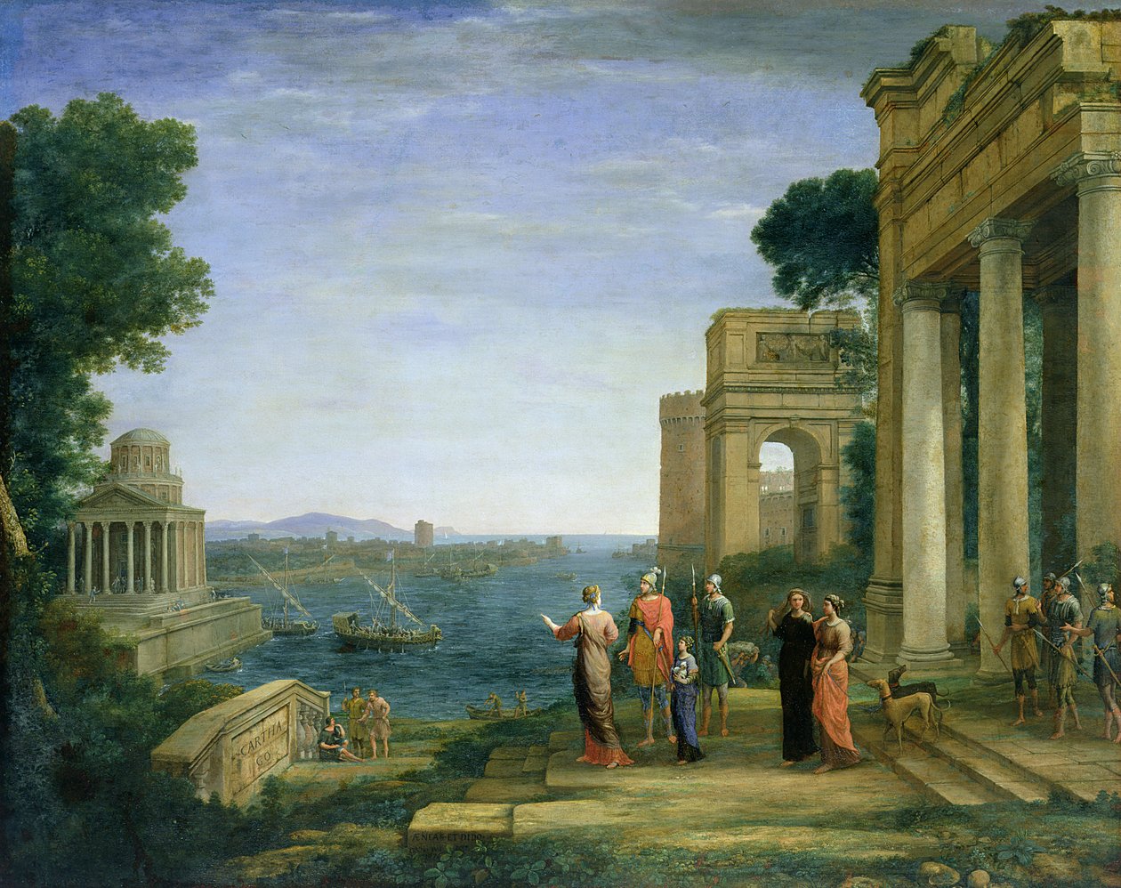 Aeneas og Dido i Kartago, 1675 af Claude Lorrain