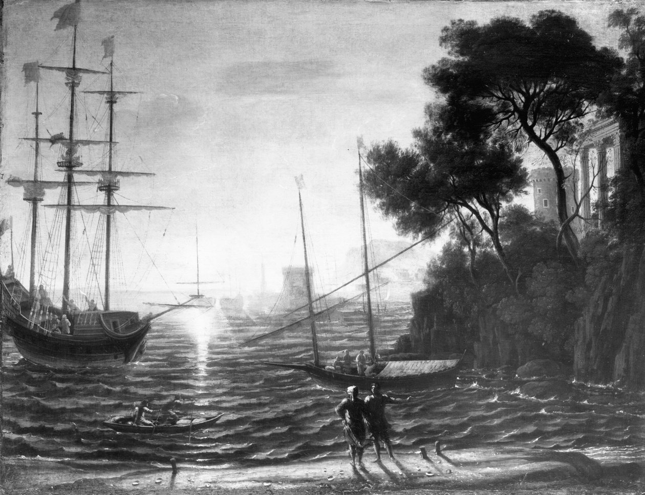 Klassisk havn ved solnedgang af Claude Lorrain