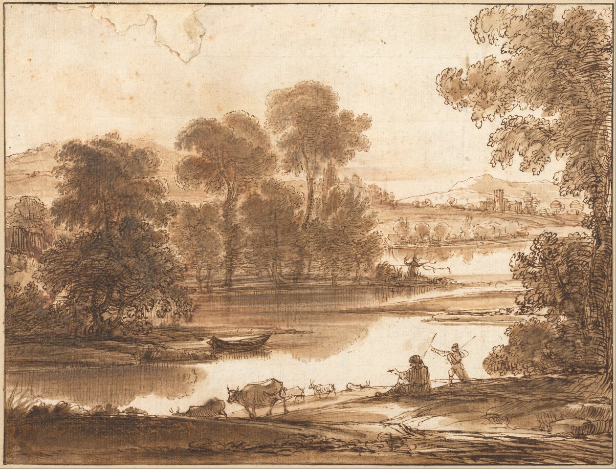Oversvømmelsesområde med vandingssted af Claude Lorrain