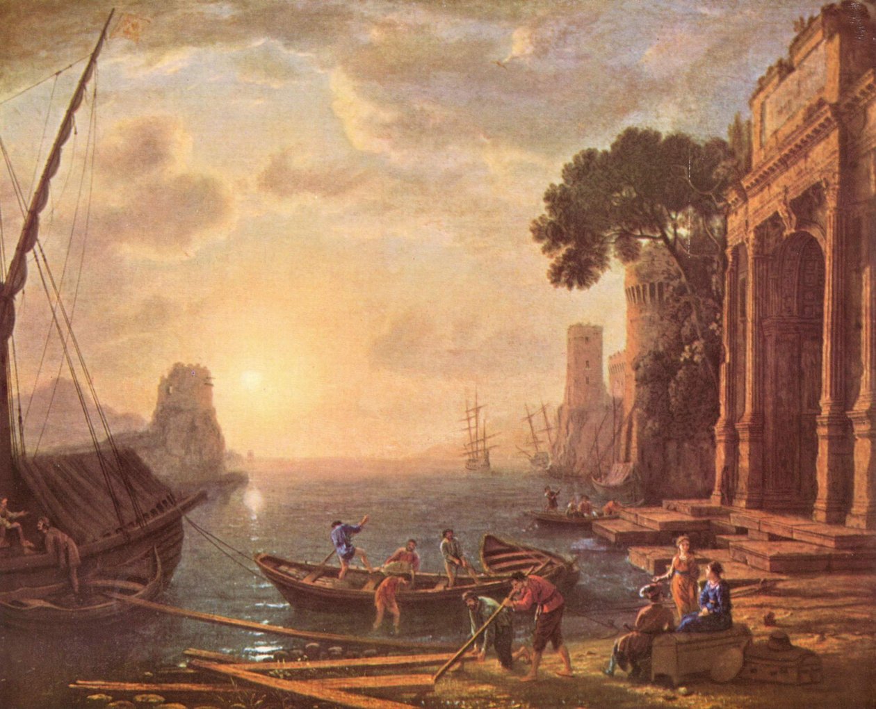 Havn ved solnedgang af Claude Lorrain
