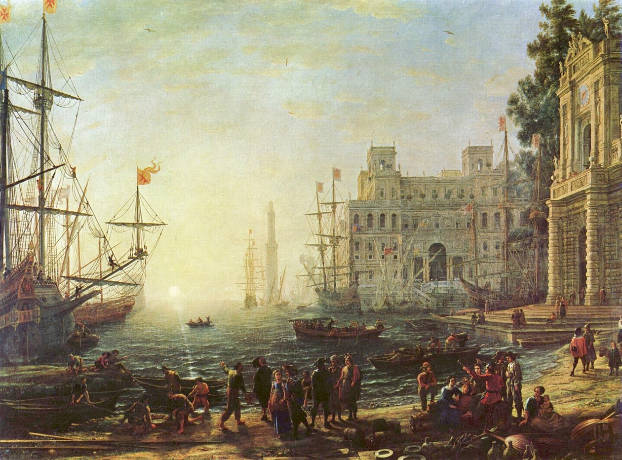 Havn med Villa Medici af Claude Lorrain