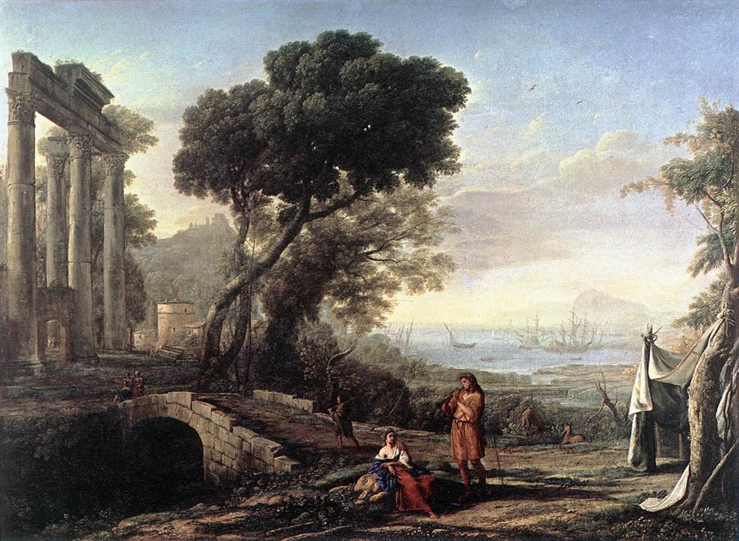 Italiensk kystlandskab af Claude Lorrain