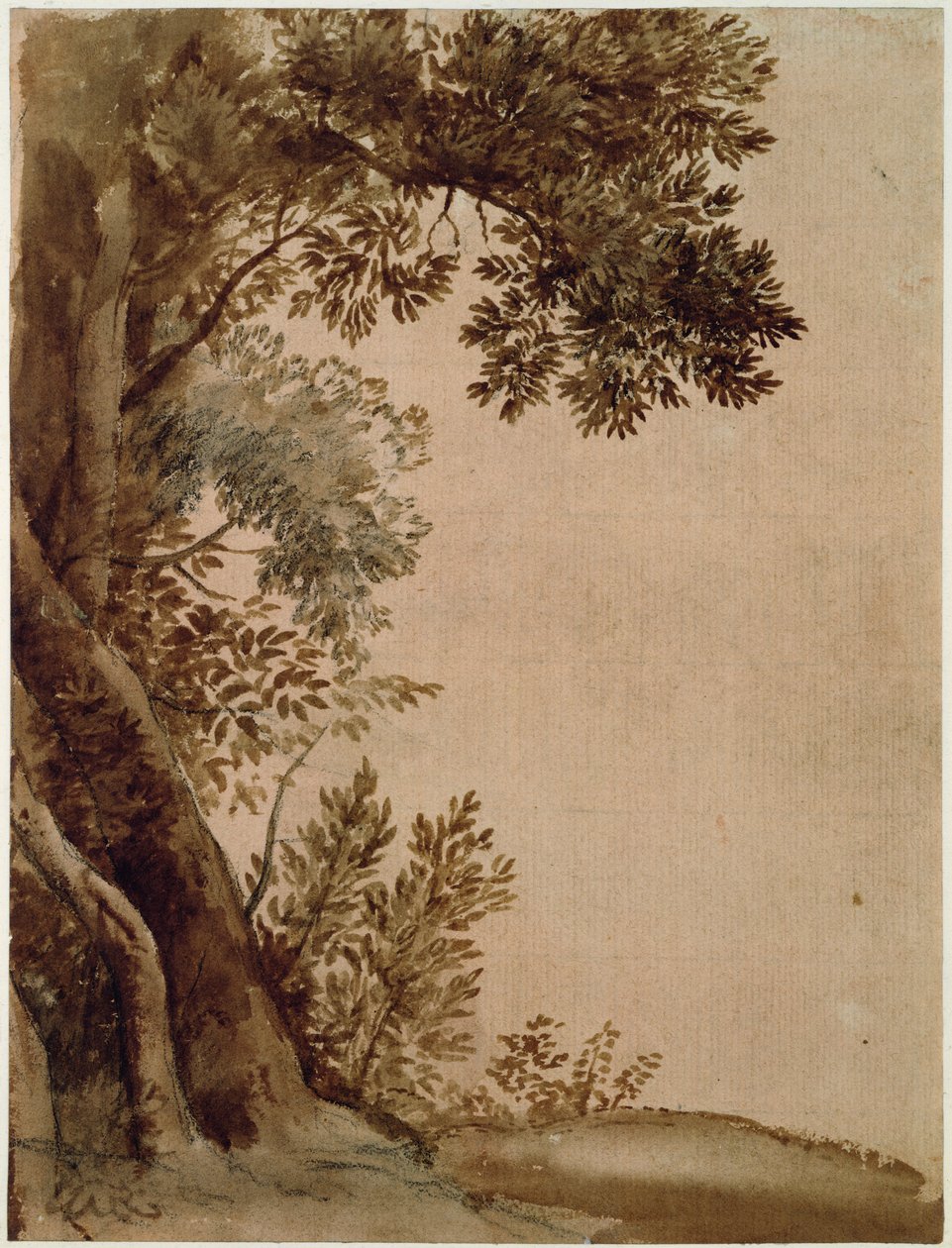 Landskab (blæk og akvarel på papir) af Claude Lorrain
