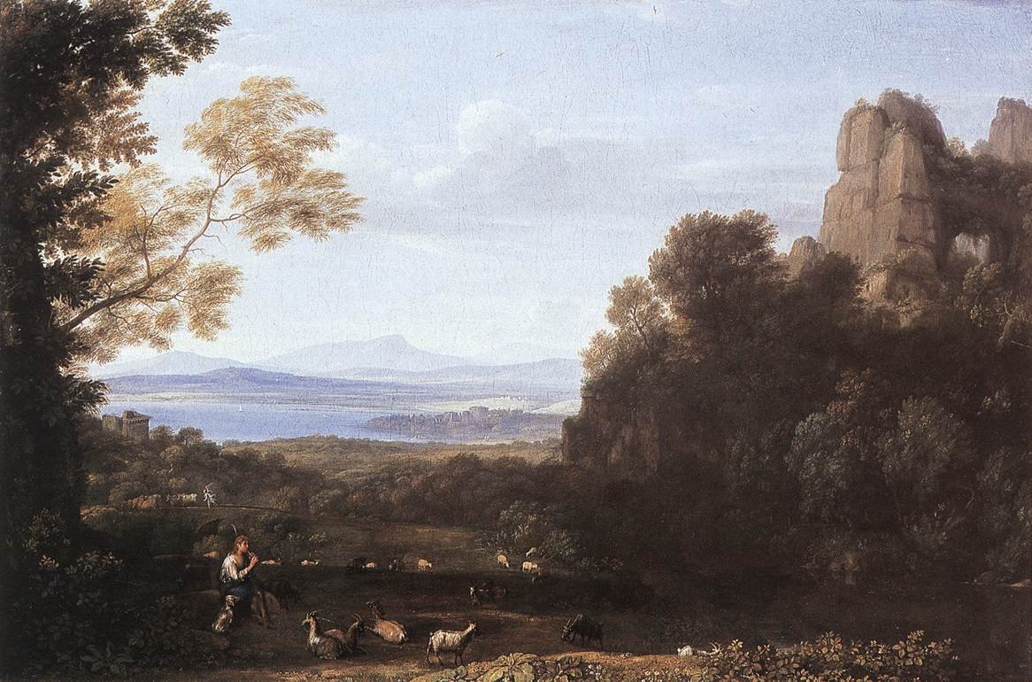 Landskab med Apollo og Merkur af Claude Lorrain