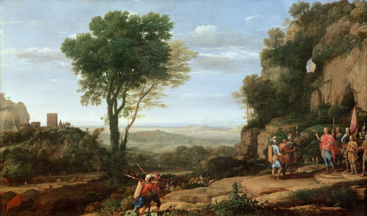Landskab med David ved Cave of Adullam, 1658 af Claude Lorrain